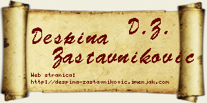 Despina Zastavniković vizit kartica